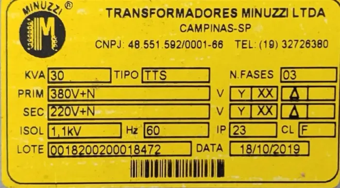 Transformador solar 30 kva de 380v para 220v