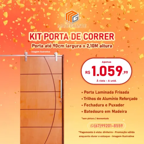Kit Porta de Correr Frisada