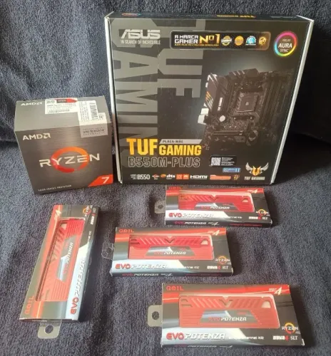 Kit AM4 Ryzen 7 5700X3D + Asus TUF B550m Plus + 32gb DDR4 Geil 30000mhz