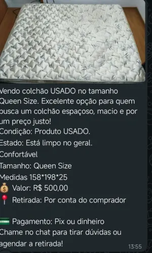 Colchão de casal Queen