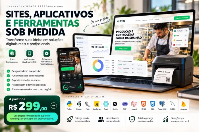 Sites, aplicativos e ferramentas