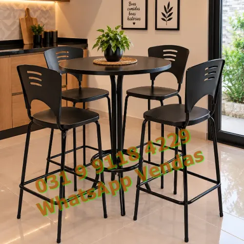 Banqueta Alta Para Loja Bancada Balcão Gourmet Preta - Frete Grátis - Nova