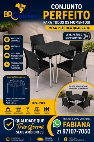 Mesa prática com cadeiras