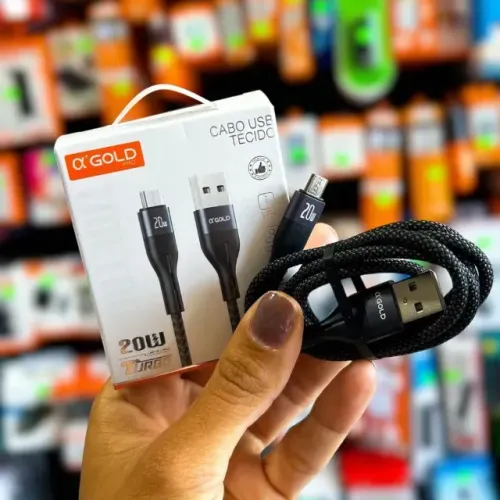 CABO DE CARGA E DADOS GOLD TURBO 20W V8 ?R$ 24,99 . Carga e Dados Fio de Alta Qualidade C