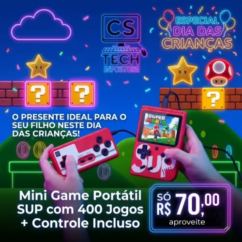 Presente Para o Dia das Crianças - Mini Game C/ 400 Jogos + Controle