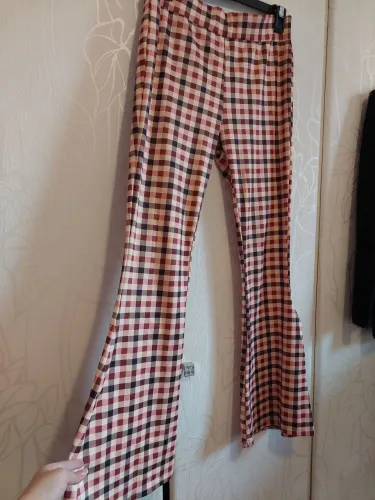 Calça flare xadrez