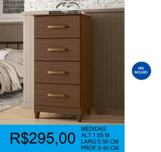Comoda com 4 gavetas - a pronta entrega