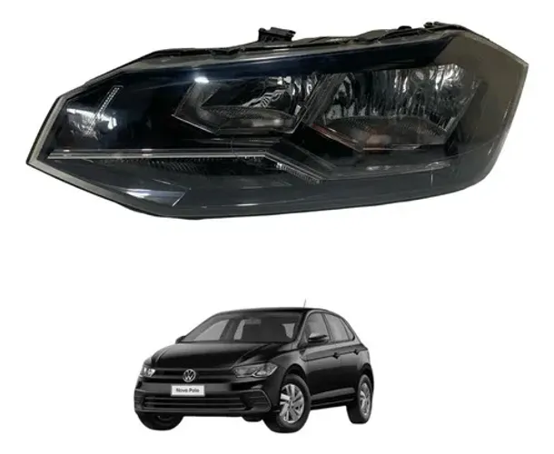 Farol Esquerdo Foco Duplo Volkswagen Polo 2018 A 2022 Esquerdo/motorista