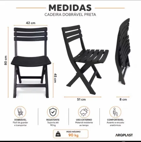 Cadeiras novas DOBRAVEL