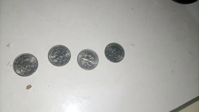 4 moedas cents "Dime"