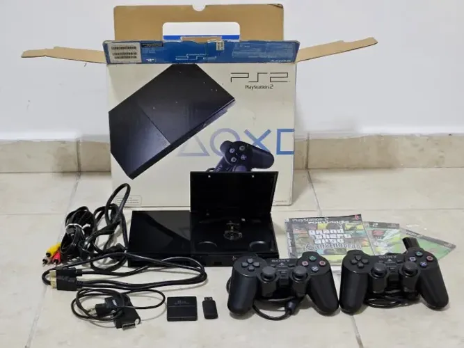 Playstation 2 na caixa, leitor funcionando 100%