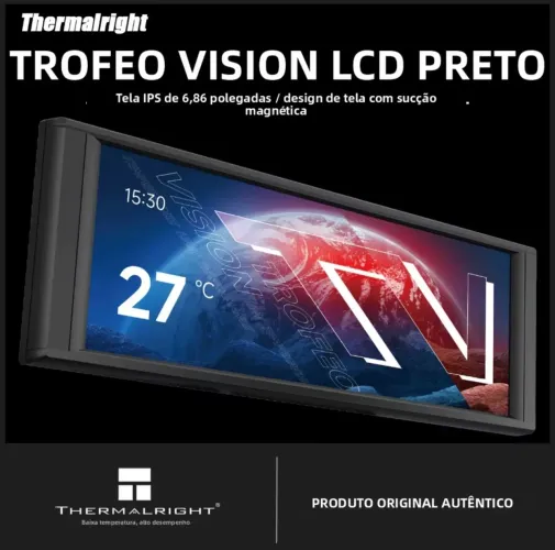 Tela LCD Colorida De 6,86 Polegadas Thermalright TROFEO VISION Display IPS Magnético USB T
