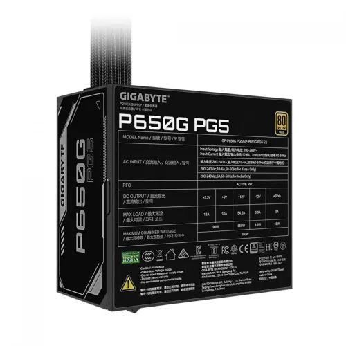 Fonte 650w Plus Gold Gigabyte Lacrada
