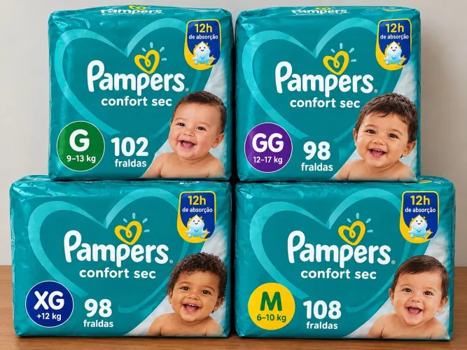 5 PACOTES DE FRALDA PAMPERS