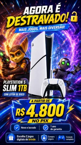 Playstation 5 Slim Destravado com 2 jogos a sua escolha