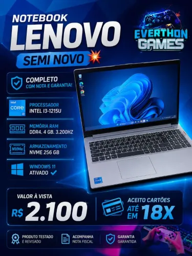 Notebook I3-1215U Lenovo Com Garantia