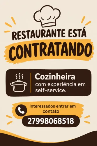 Restaurante na Glória está contratando cozinheira