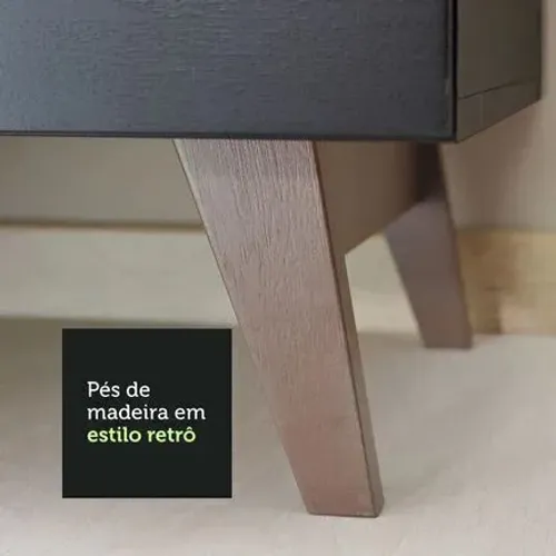 Armário de Cozinha Compacta 180cm Preto Reims