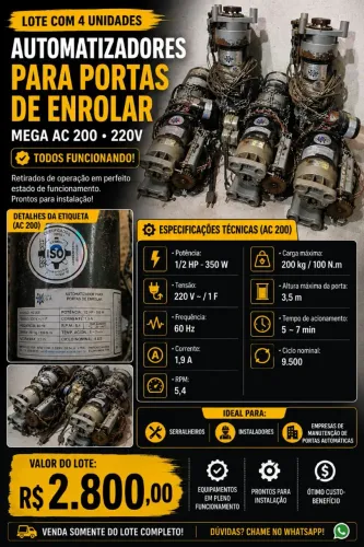 Motor para portão de enrolar