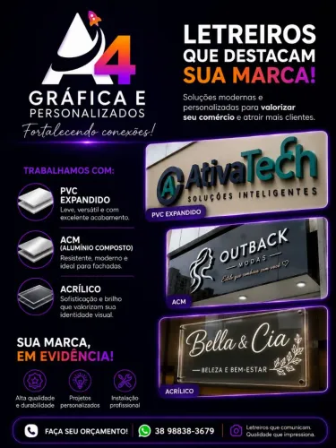 Letreiros que destacam sua marca