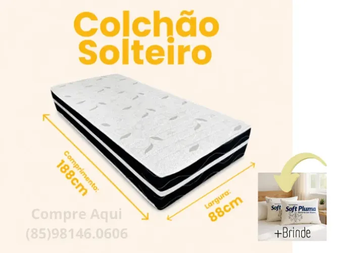 Colchão Solteiro Molas Ensacadas SoftPluma Produto de Fábrica