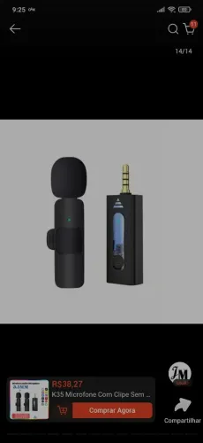 Microfone para gavar no celular com o adaptador. 