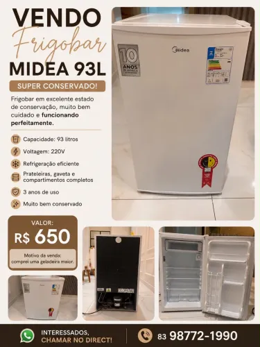 Frigobar Midea 93 l em ótimo estado