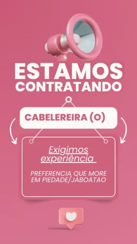 Estamos contratando cabelereira