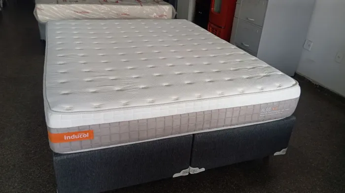 Cama box Queen size inducol molas ensacandas bambú 158 por 198 