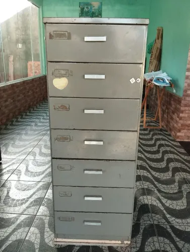 Arquivo de Aço Ficha, 7 gavetas carrinho