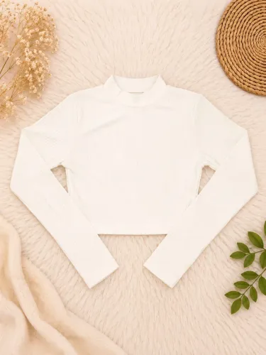 Top manga longa branco