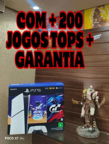 PS5 SLIM + 200 JOGOS TOPS + GARANTIA