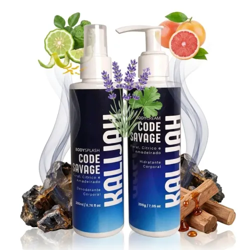 Kit Masculino Code Savage - Body Splash + Body Cream (Inspiração Olfativa)