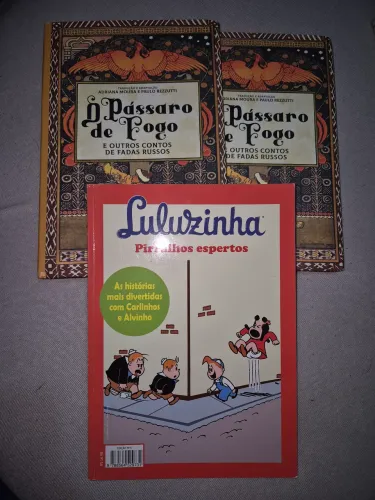 2 livros iguais O pássaro de Fogo e 1 livro da Luluzinha