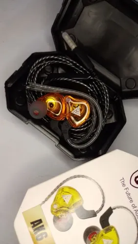 Fone QKZ AK6 gamer Laranja Âmbar