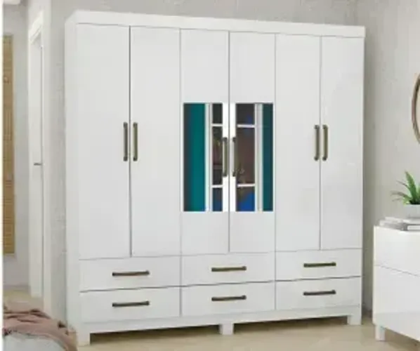 Guarda Roupa Dallas Branco com Espelho