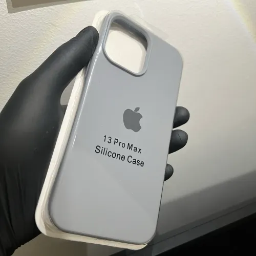 capinha iphone 13 pro max cinza silicone