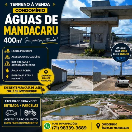 Terreno 400m2 paraíso privativo