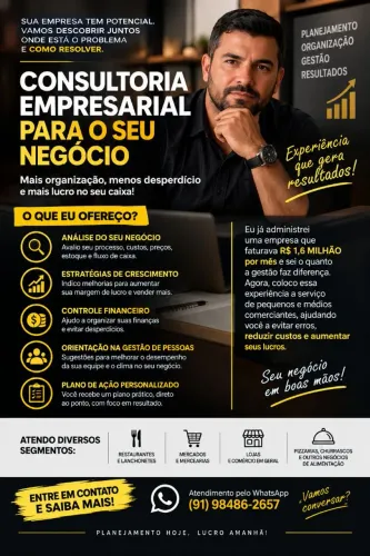 CONSULTORIA EMPRESARIAL,JUNTOS PODEMOS SALVAR O SEU NEGÓCIO!