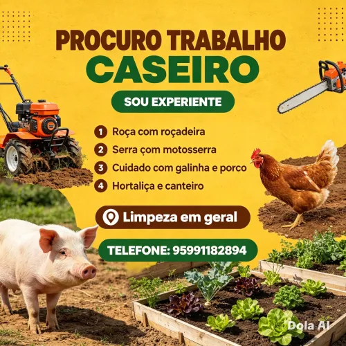 Procurou trabalho de caseiro