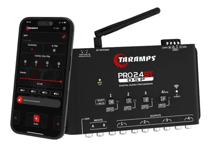 Processador Taramps BT som profissional ou automotivo 