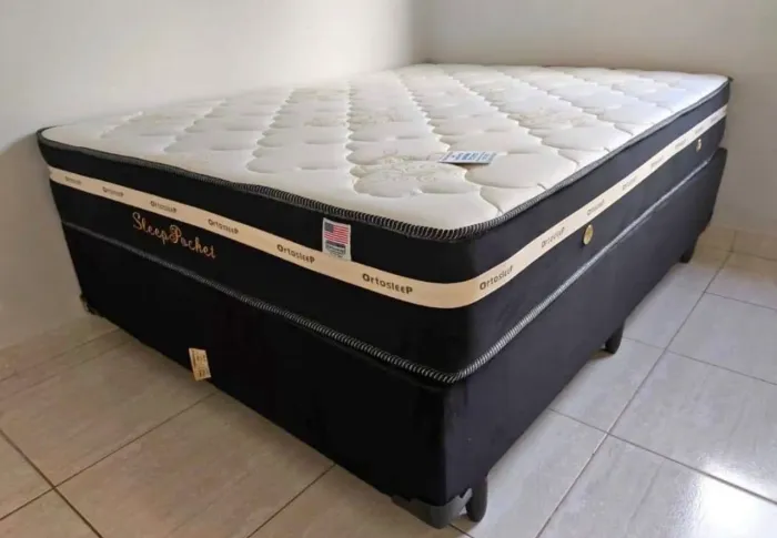 Cama box casal molas ensacadas produto novo embalado