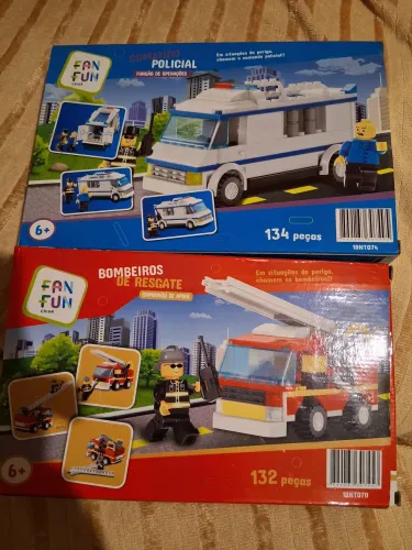 Blocos de montar fanfun bombeiros de resgate e comando policial