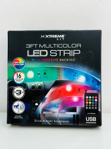 Fita led USB com ativação por som e controle remoto