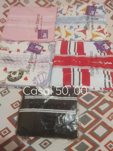 Lençóis de malha com elástico e fronhas