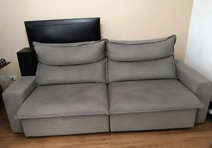 SOFA RETRÁTIL E RECLINÁVEL SUEDE LARGURA 2,42
