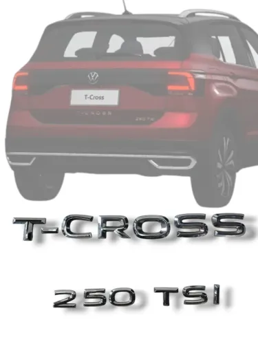 Emblema Tampa Traseira Volkswagen T-cross 250 Tsi Original Cromado