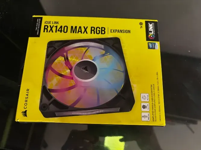 Ventoinha Corsair RX MAX RGB Series, iCUE LINK RX140 MAX RGB, 140mm, Preto - CO-9051035-WW