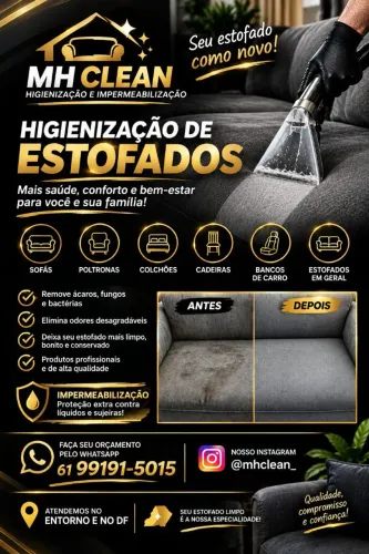 Higienização e impermeabilização de estofados