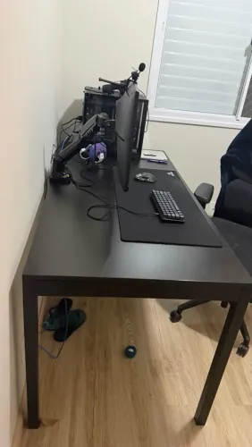Mesa de escritório 160x75 base de ferro